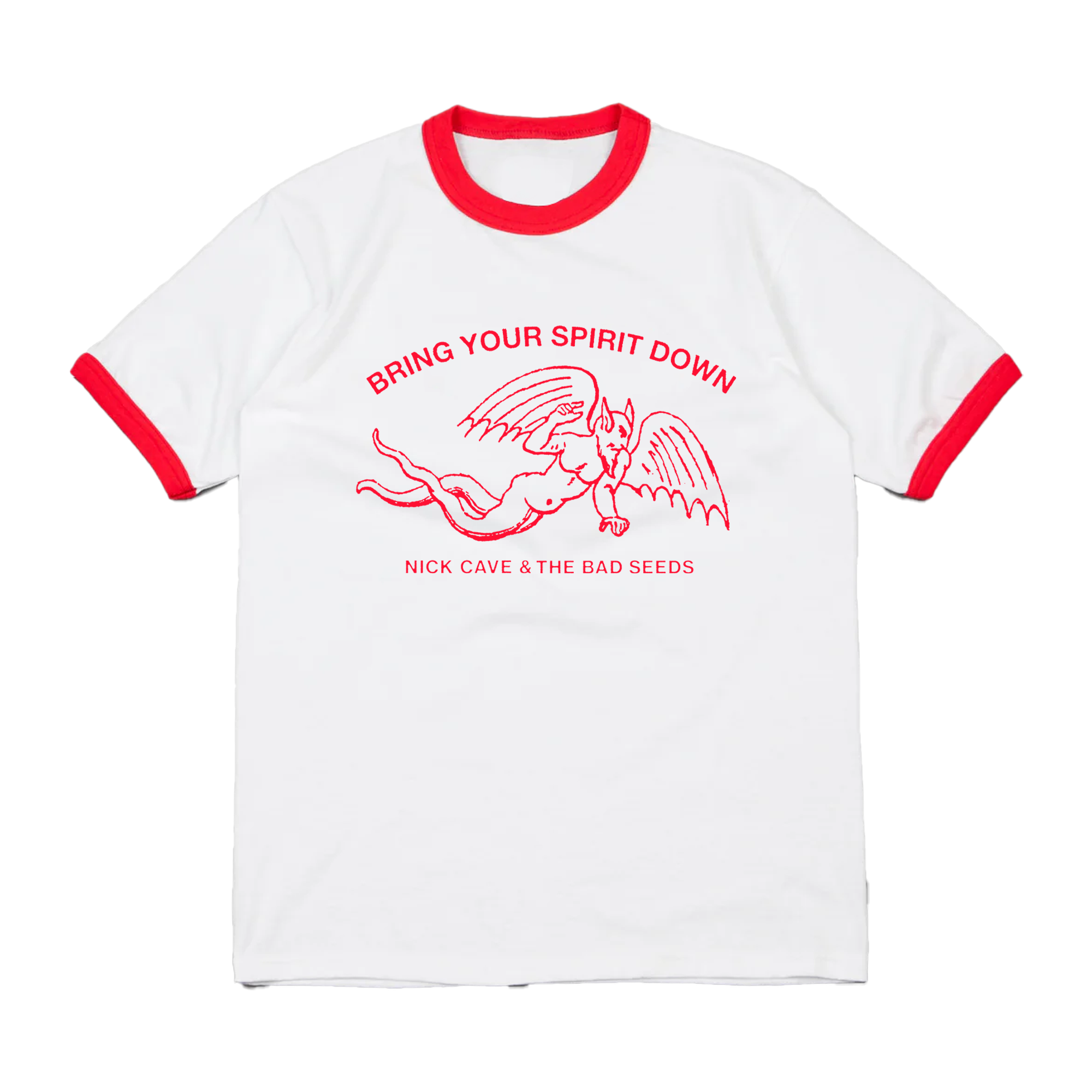 Bring Your Spirit Down Red Ringer T-Shirt | Nick Cave ANZ | Official Store