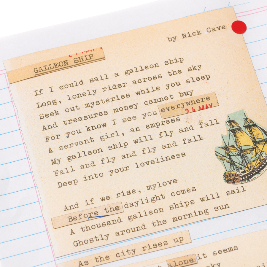 Galleon Ship Limited edition lyric sheets